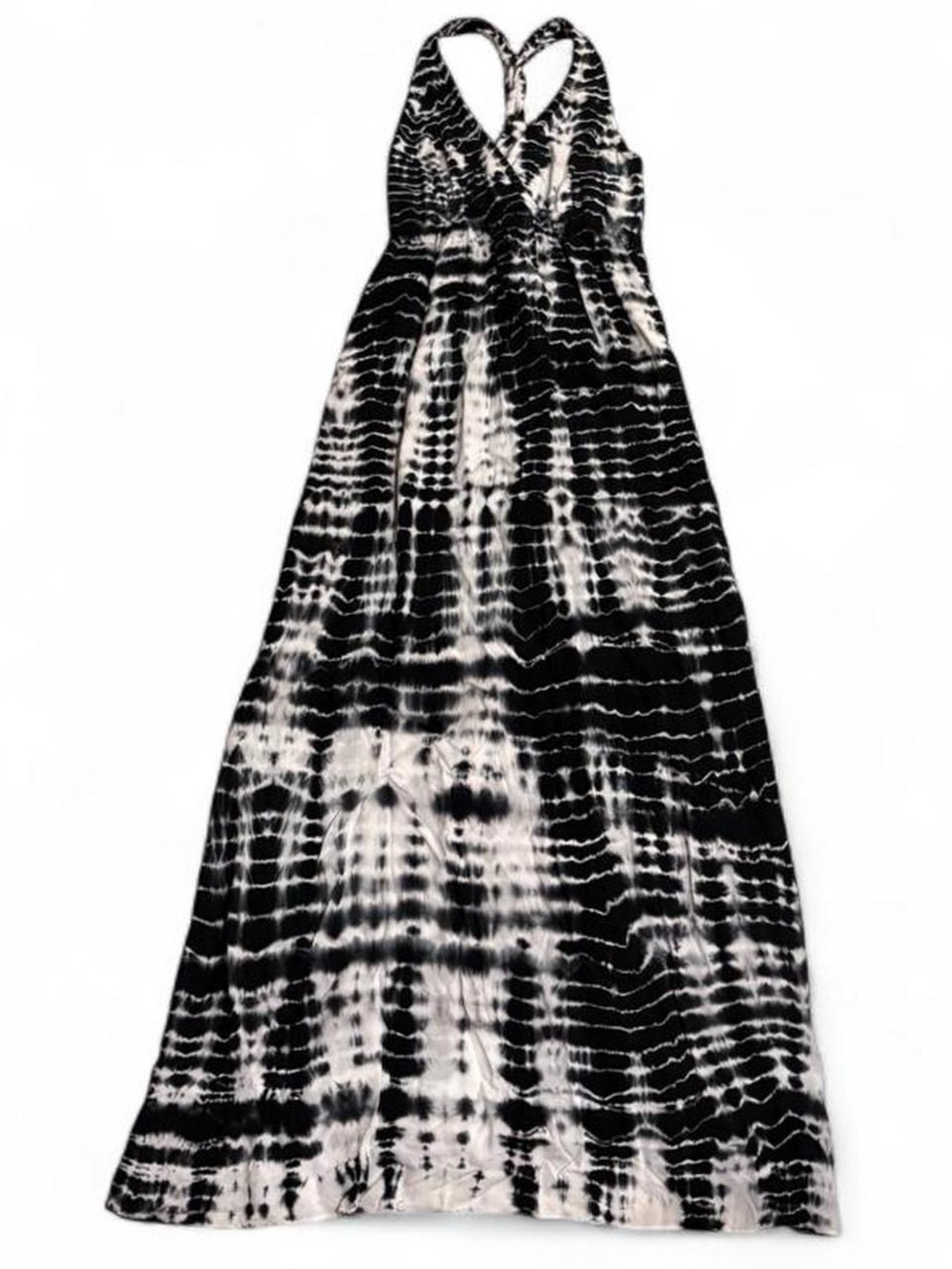 Hard Tail black and white tiedye maxi dress with twisted racerback